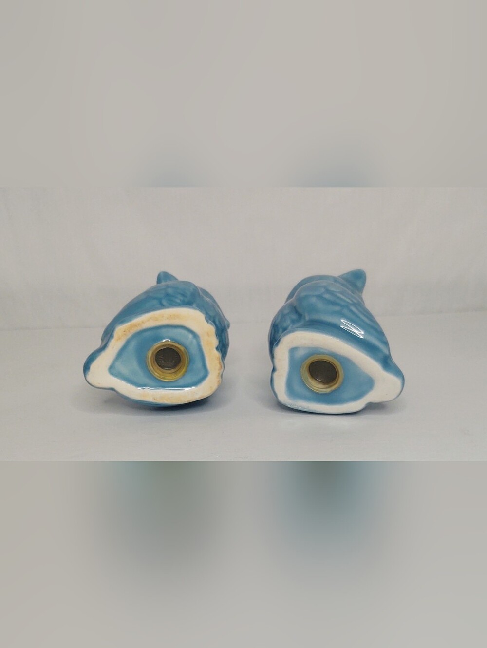 Ceramic Blue Owl Salt & Pepper Shaker Set - Picture 6 of 9